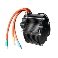Rerode R1 10kw Motor, motor side view with orange and blue-tipped phase cables
