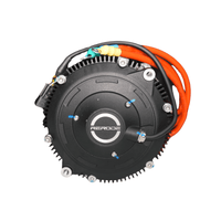 Rerode R1 10kw Motor, motor front face with orange phase cables and toothed rim