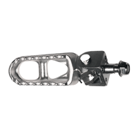 Rerode R1 8kw Left Foot Peg, silver spiked foot peg, opposite side view