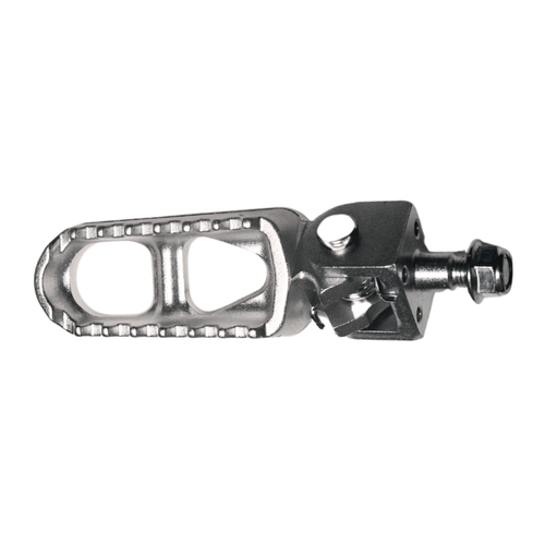 Rerode R1 8kw Left Foot Peg, silver spiked foot peg, opposite side view