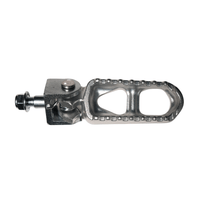 Rerode R1 8kw Right Foot Peg, silver spiked foot peg with mounting bolt, side view