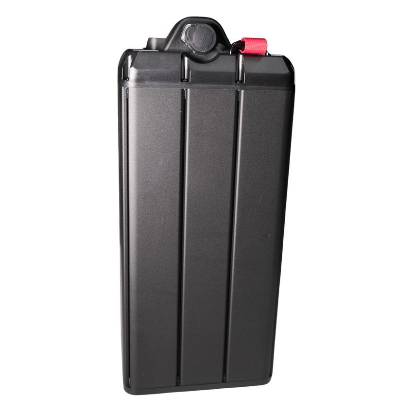 Rerode R1 Battery, black battery pack, side view with top handle