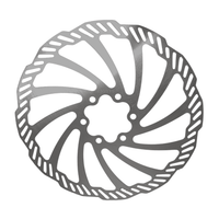 Rerode R1 Rear Brake Disc, silver wave-pattern brake rotor, alternate face view