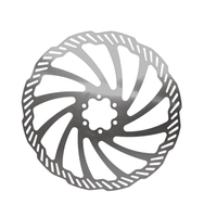Rerode R1 Front Brake Disc, silver wave-pattern brake rotor, face view