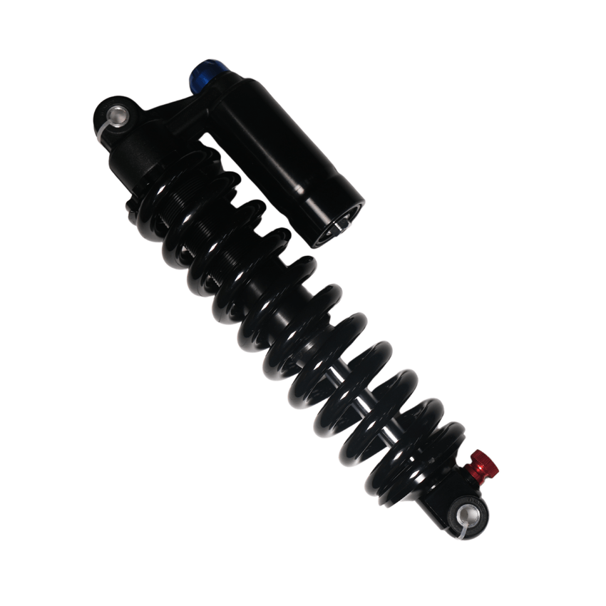 Rerode R1 Rear Shock, black coil-over rear shock with reservoir and adjusters