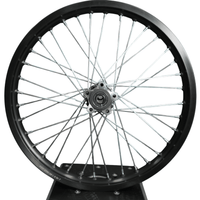 Rerode R1/R1 Plus 18" Rear Wheel, black spoked rear wheel rim with hub, full side view
