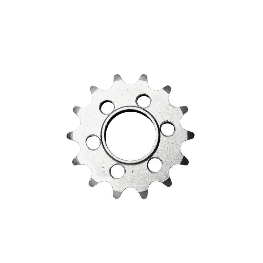 Rerode R1/R1 Plus Secondary Drive Front Sprocket, silver front sprocket, face view