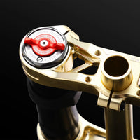 RFloXa Hawk31 Max Gold fork red top cap adjuster on gold crown