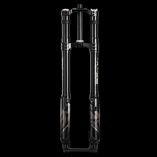 RFloXa Hawk36 Max fork with black triple clamps, front view