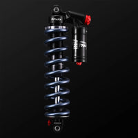 RFloXa RAB50RC rear shock with blue coil spring and piggyback reservoir