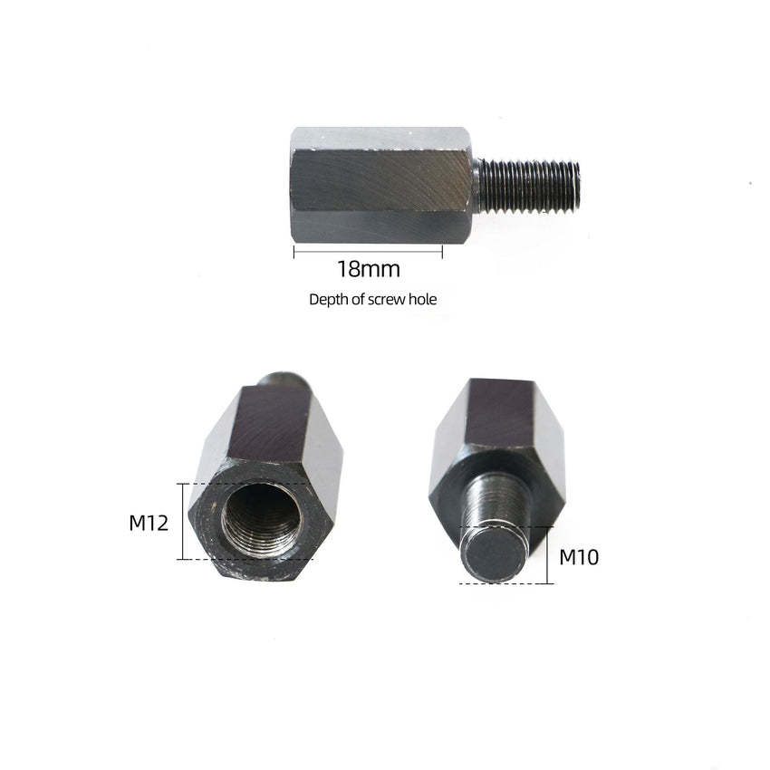 M12 to M10 adapter thread dimensions