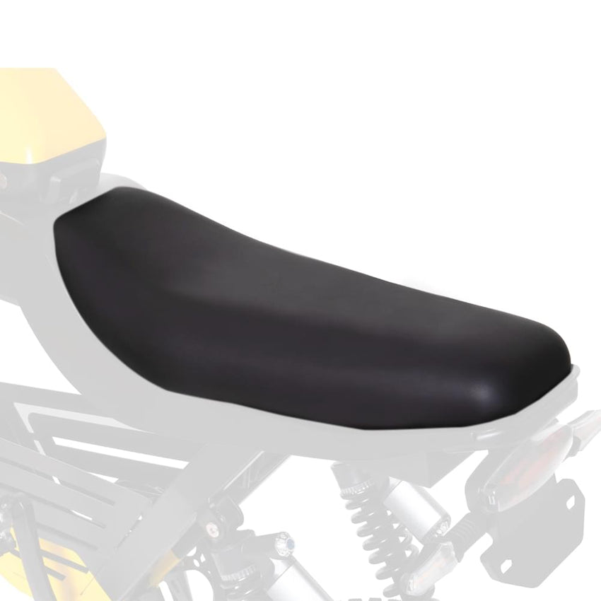 HappyRun black replacement seat on an e-bike frame